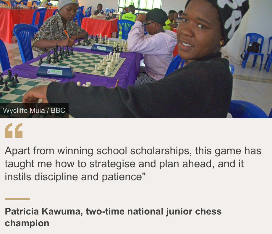 "Apart from winning school scholarships, this game has taught me how to strategise and plan ahead, and it instils discipline and patience"", Source: Patricia Kawuma, two-time national junior chess champion, Source description: , Image: Patricia Kawuma