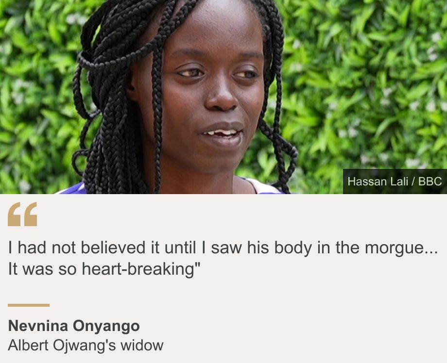 "I had not believed it until I saw his body in the morgue... It was so heart-breaking"", Source: Nevnina Onyango, Source description: Albert Ojwang's widow, Image: Nevnina Onyango