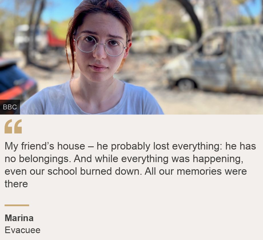 "My friend’s house – he probably lost everything: he has no belongings. And while everything was happening, even our school burned down. All our memories were there
", Source: Marina, Source description: Evacuee, Image: Marina