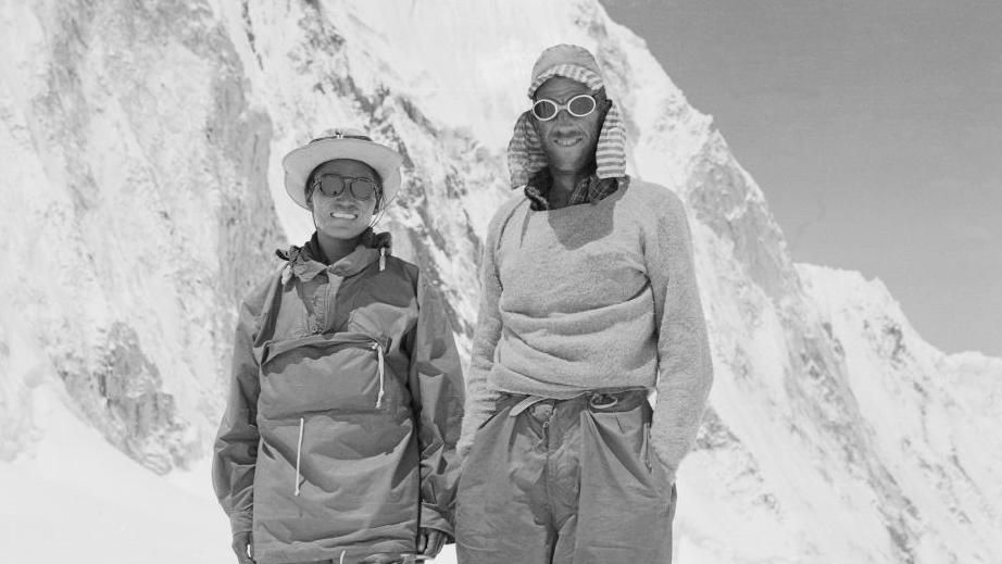 Tenzing Norgay and Edmund Hillary on Mount Everest