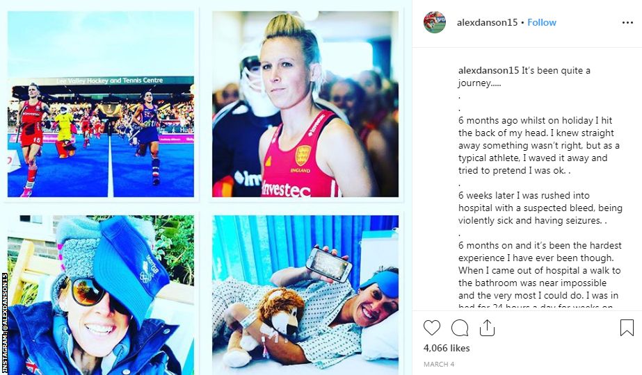 An Instagram post explaining about Danson's injury