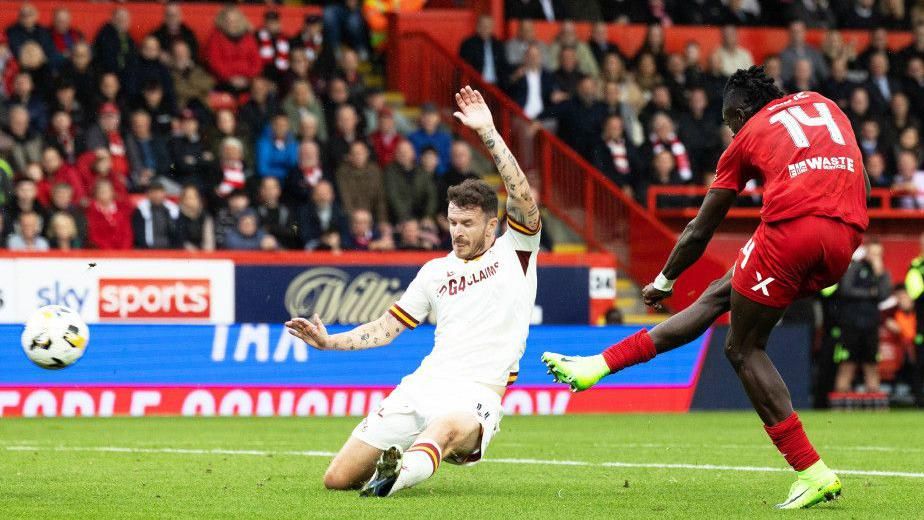 Pape Habib Gueye scores against Motherwell