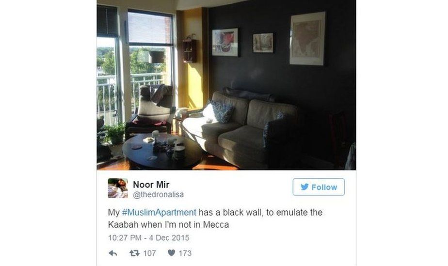 Black walls in apartment
