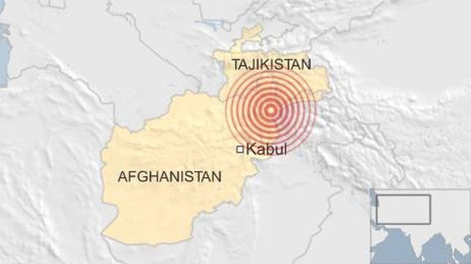 Location of Afghanistan earthquake - 10 April 2016
