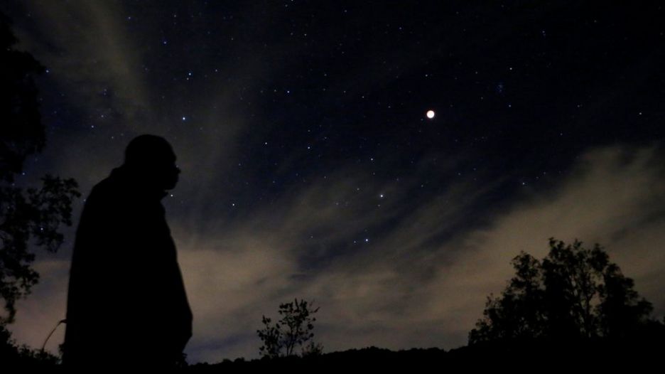 The "super blood wolf moon" is seen during a total lunar eclipse in Colliguay, Chile January 21,