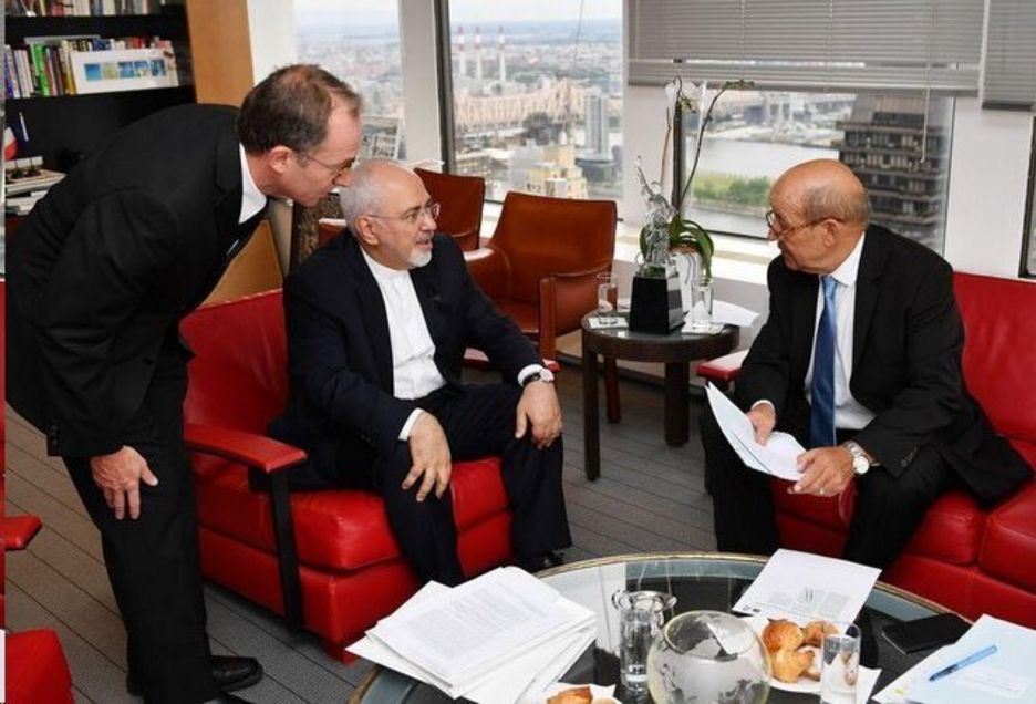 دیدار ظریف و وزیر خارجه فرانسه