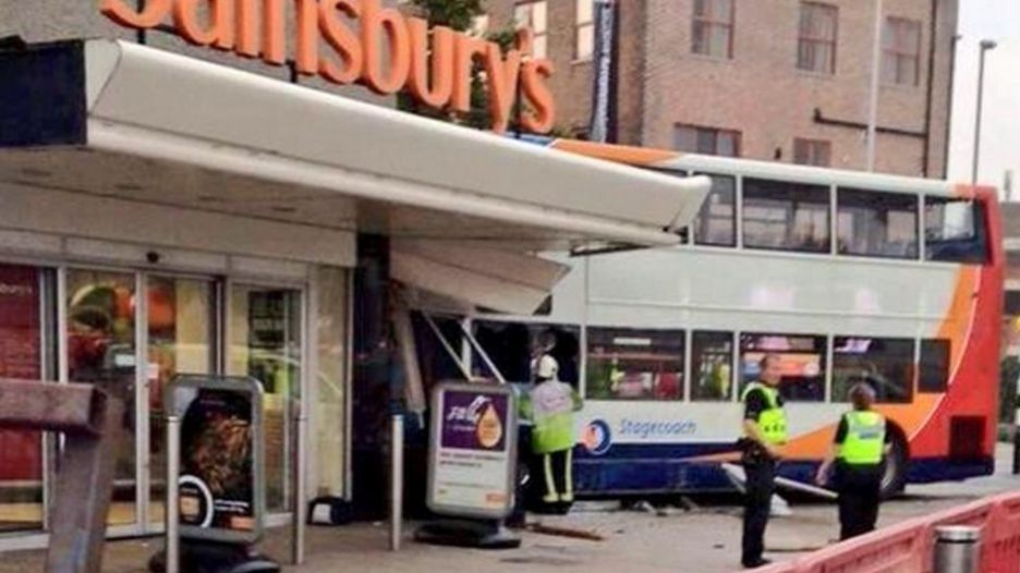 Bus crash outside Sainsbury's in Coventry