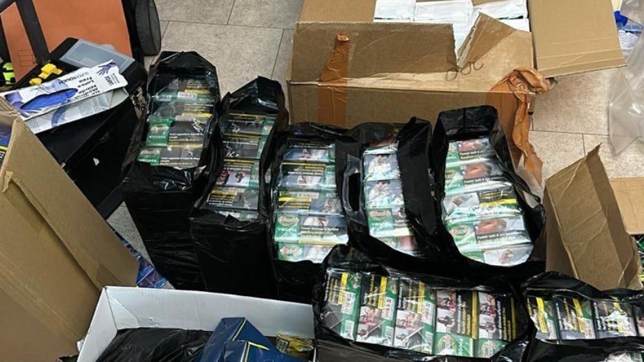 Tobacco pouches in bags seized by police