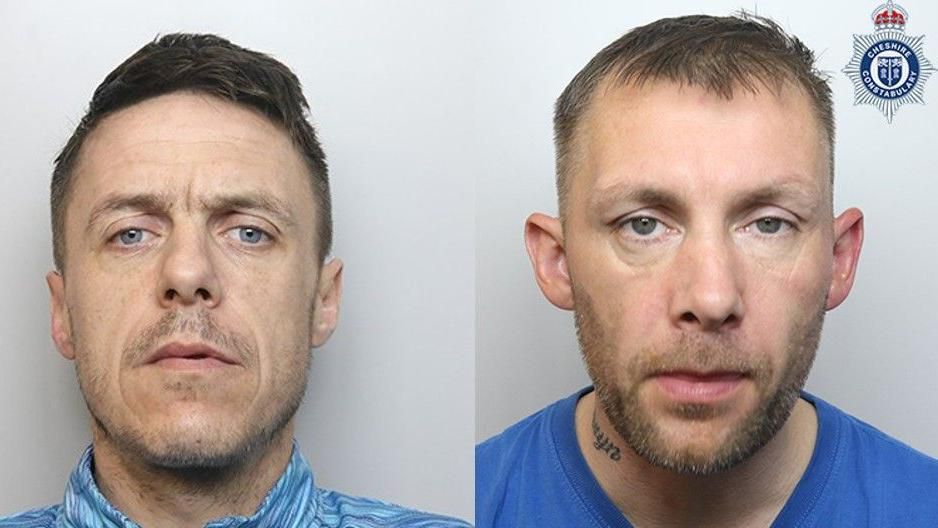 Cheshire Police mugshots of David Atkinson and David Roberts