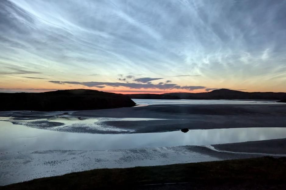 Noctilucent clouds pictured from Uig, Lewis