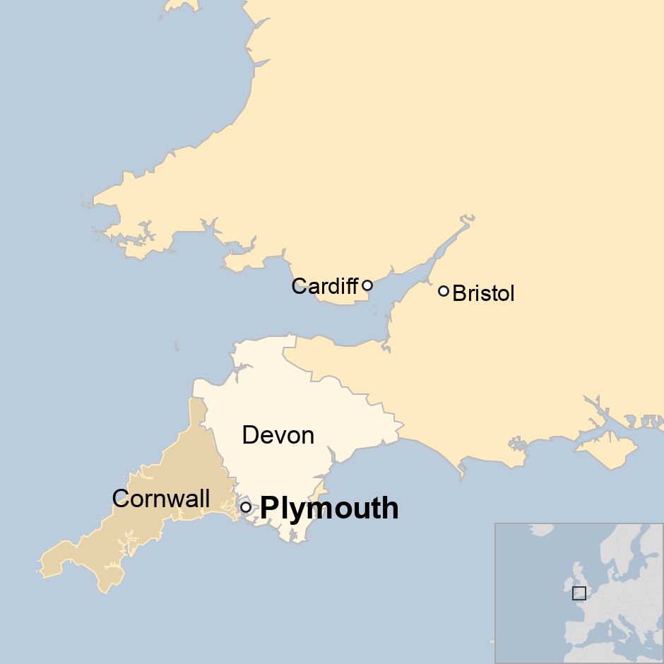 Map showing Plymouth