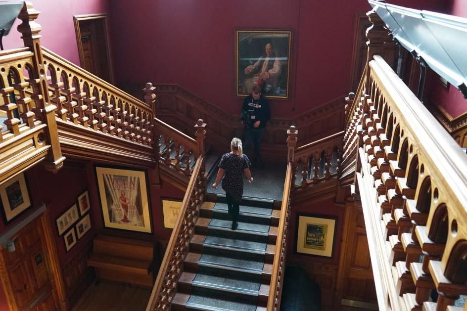 Grace Nicoll on the stairs at Eden Court's Bishop's Palace