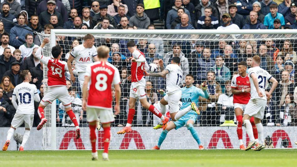 Kai Havertz heads home for Arsenal against Tottenham Hotspur