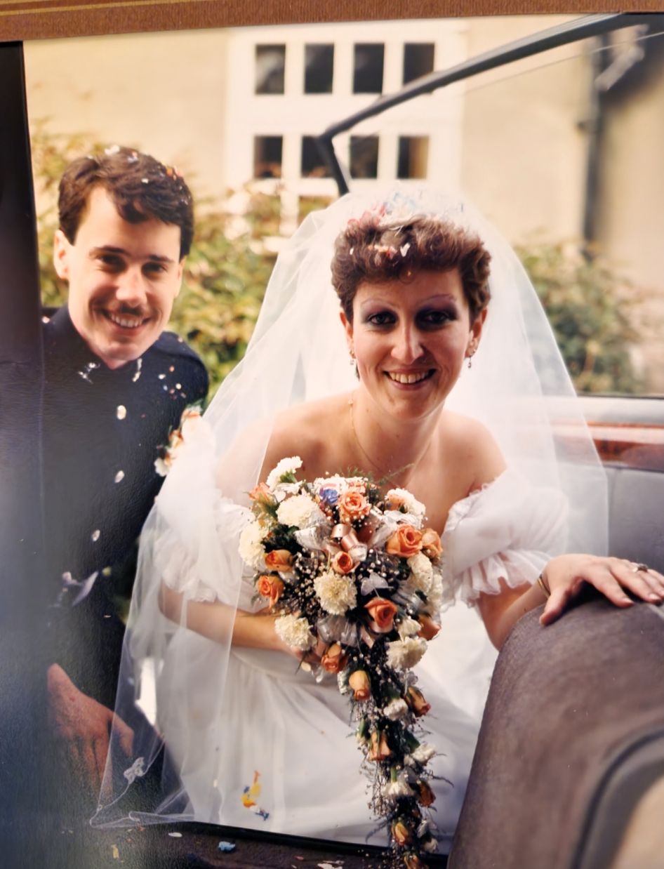 Ian and Wendy Burton on their wedding day
