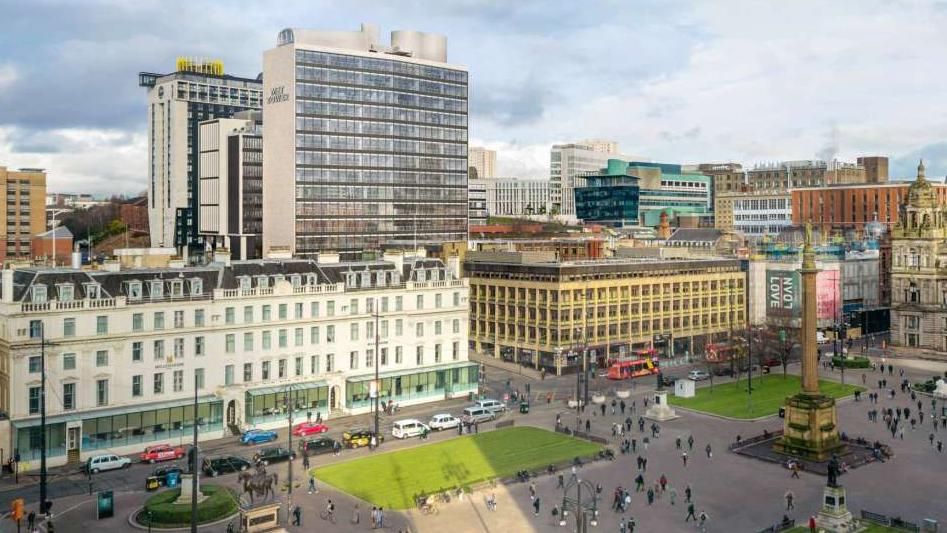 Artist's impression of new towers behind George Square