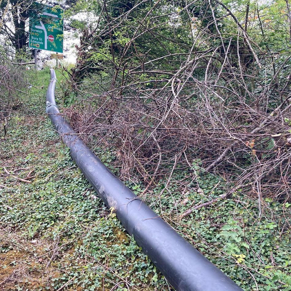 Pipes taking water off the A14
