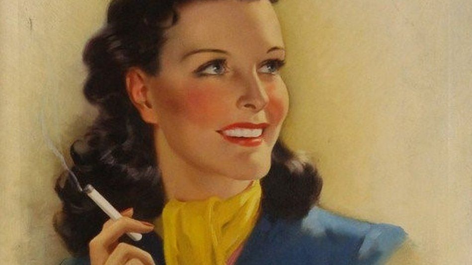 Woman smoking cigarettes