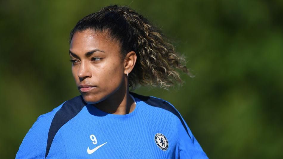 Chelsea's Catarina Macario looks on during a training session