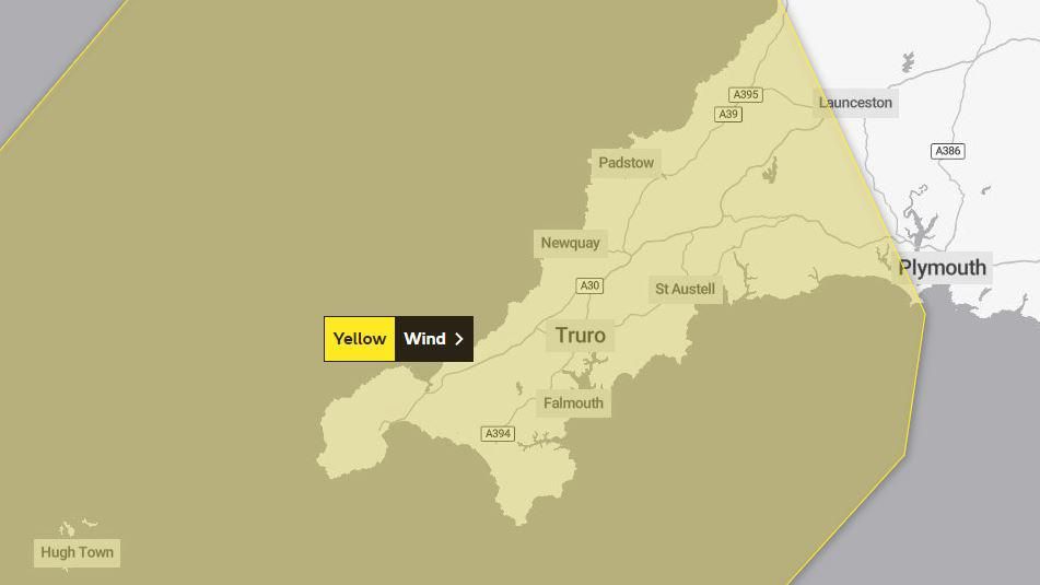 Wind warning map