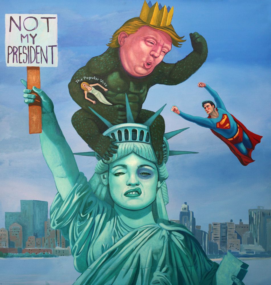 Michael Forbes' painting Not My President