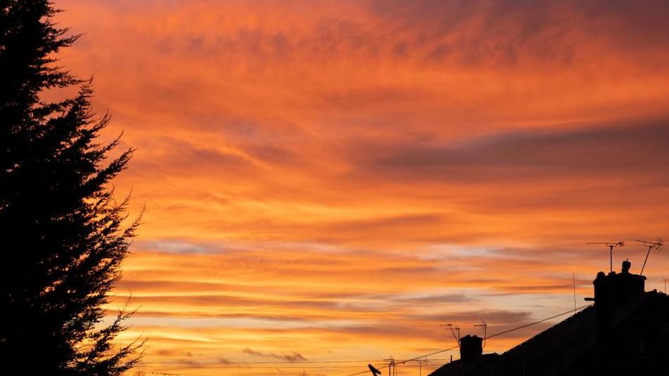 Artificial' clouds captured at sunset in Forth Valley - BBC News