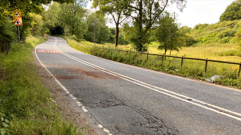 The part of the A436 where the incident happened