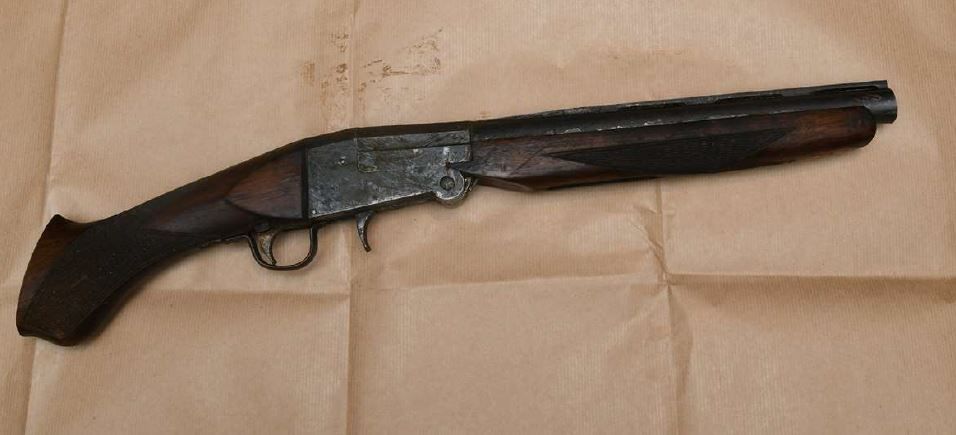 A sawn-off shotgun