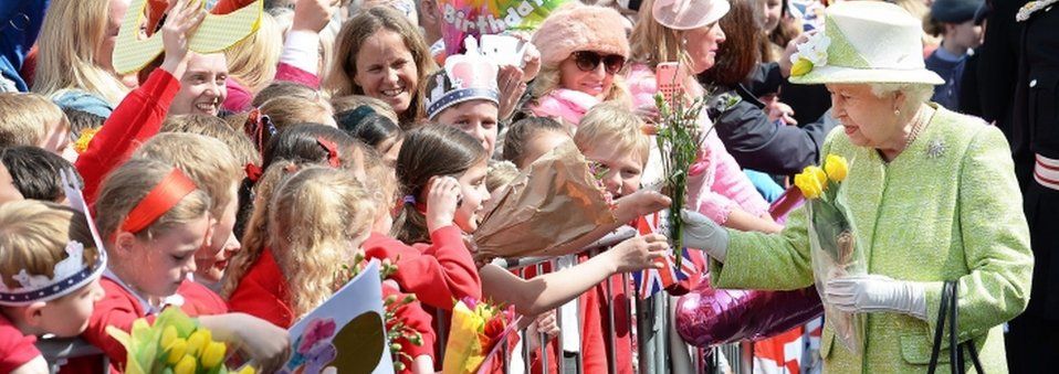 The Queen with well-wishers in Windsor