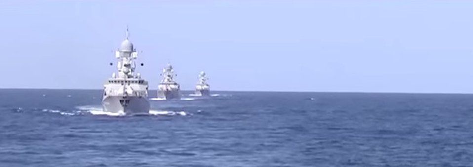 Boats from Russia's Caspian Flotilla