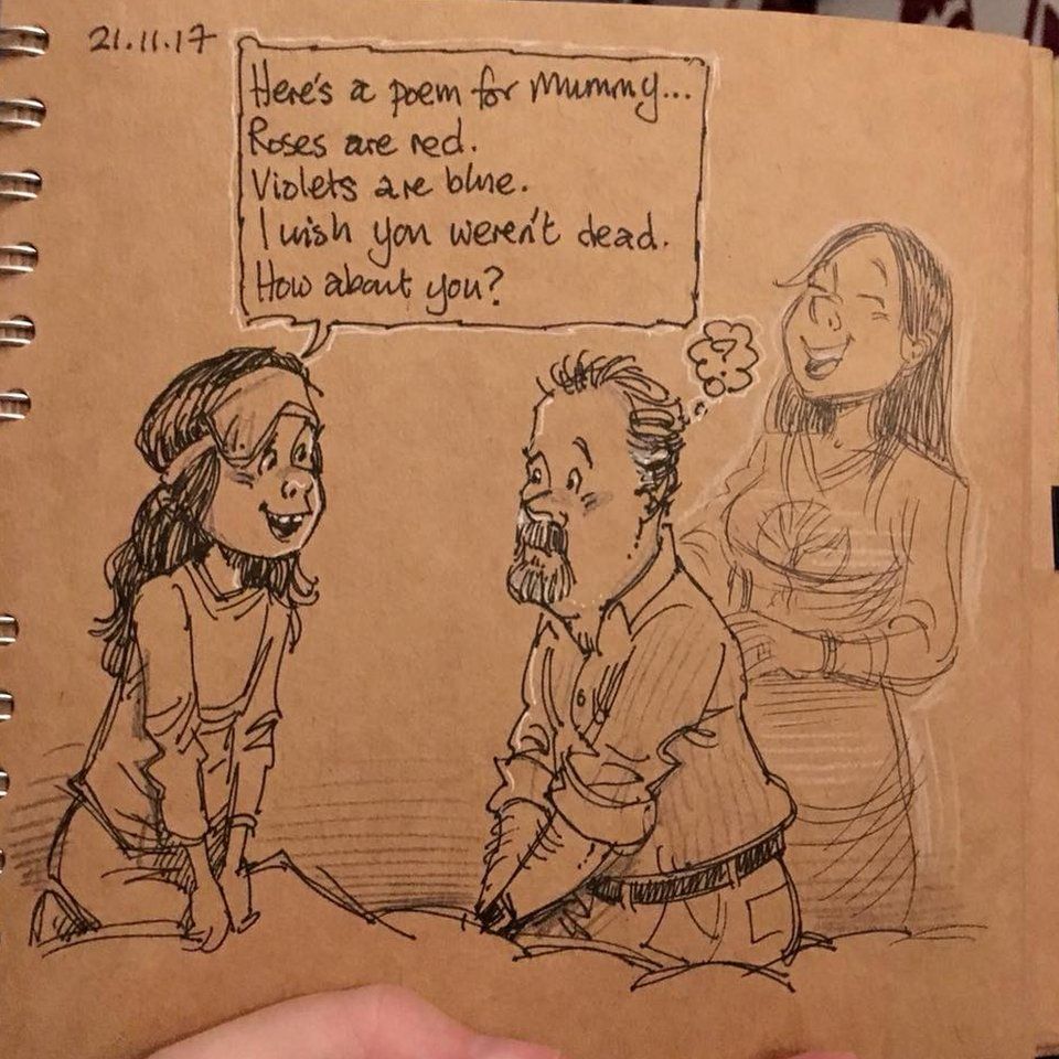 Gary's doodle about his daughter's poem