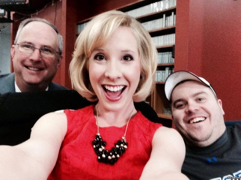 Alison Parker (center) and Adam Ward (right) selfie 26 August 2015