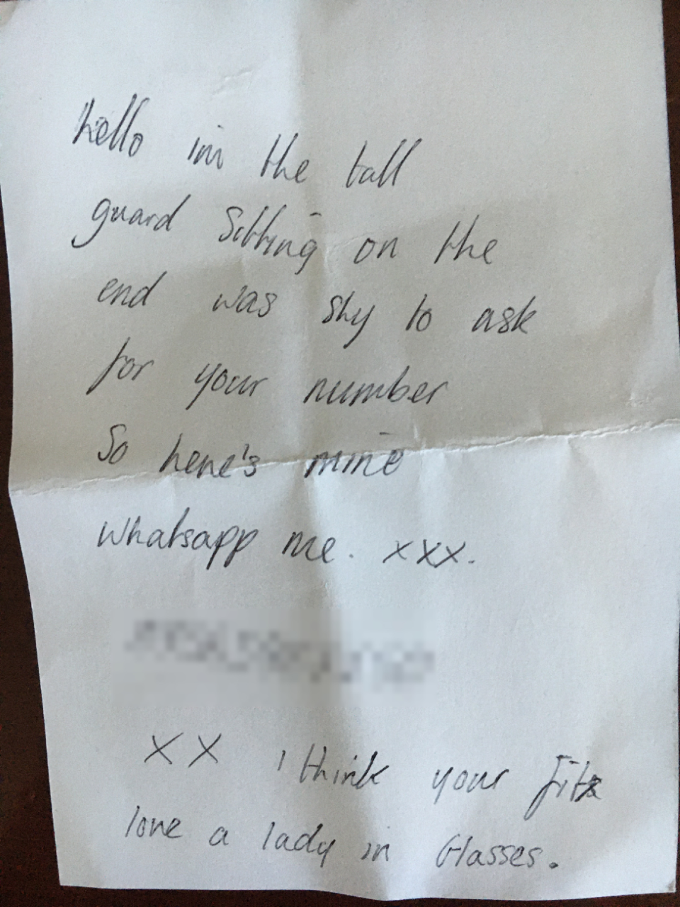the note sent to Caroline