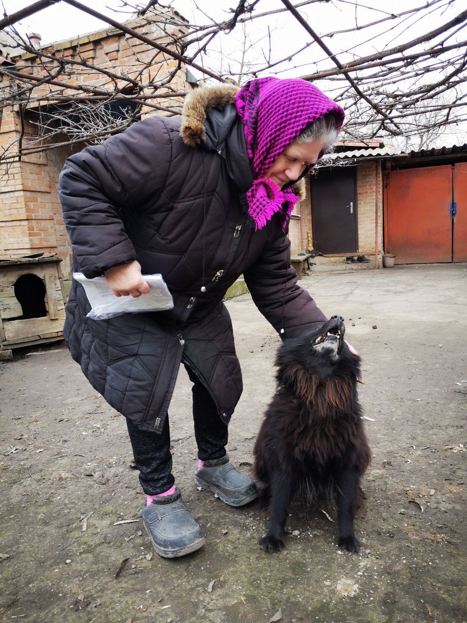 Lyubov Kolyucha and her dog
