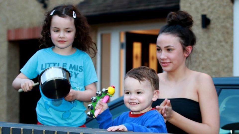 This family in Northampton were out with their pots and pans to show their support at 8pm on Thursday - when the weekly event is taking place