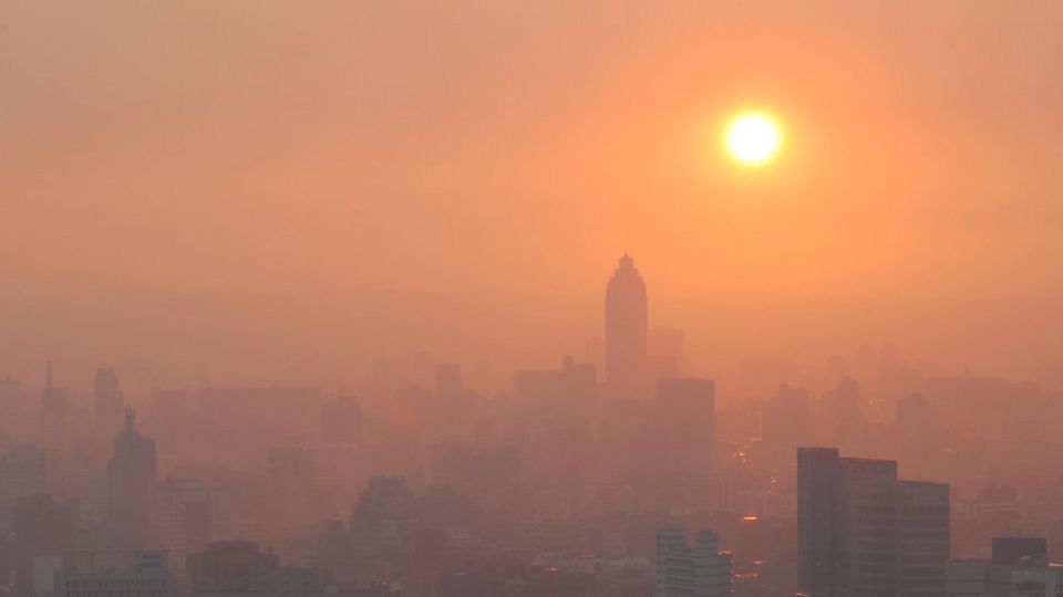 City Sunset in Smog