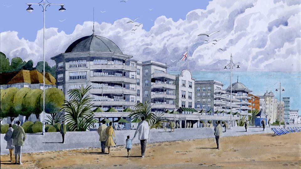 Bognor seafront flats and shops scheme changes planned BBC News