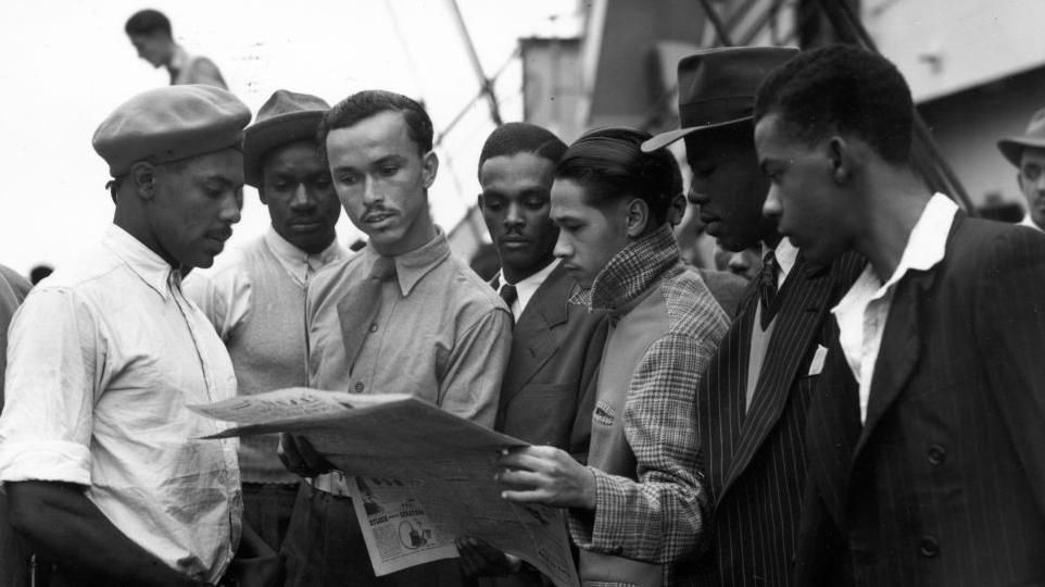 Caribbean people on the Empire Windrush in 1948