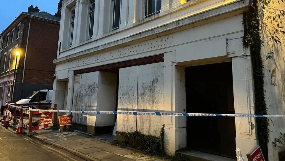 A police cordon in place outside the former nightclub building in Ipswich