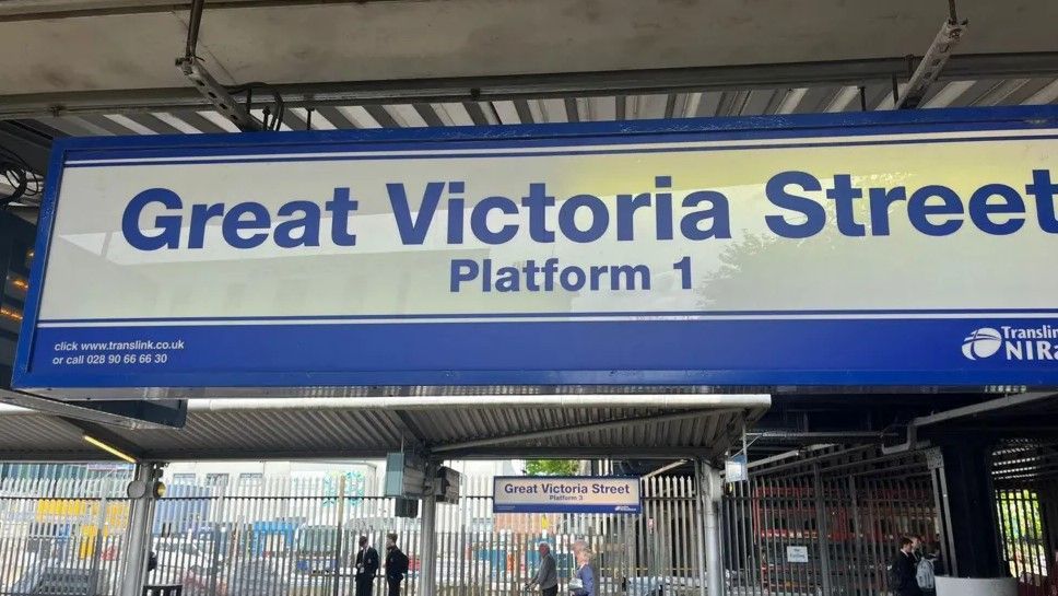 sign reading Great Victoria Street Platform 1