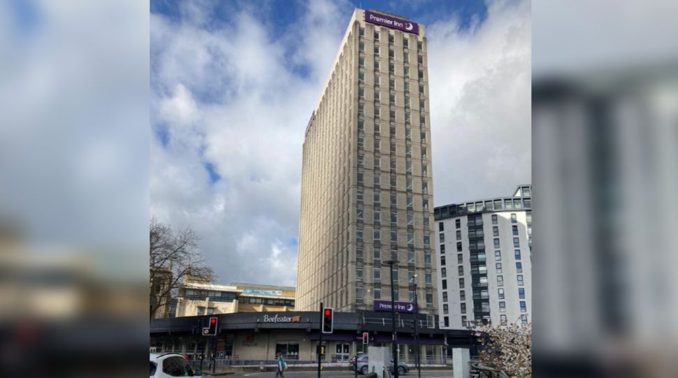 The Premier Inn hotel building at the Bear Pit in Bristol 