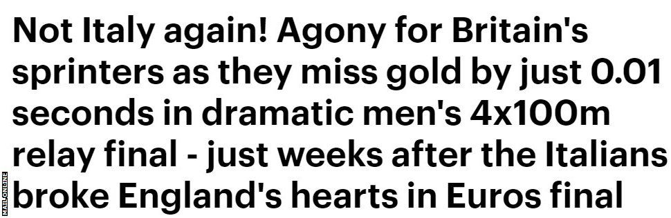 Mail Online headline 'not Italy again'