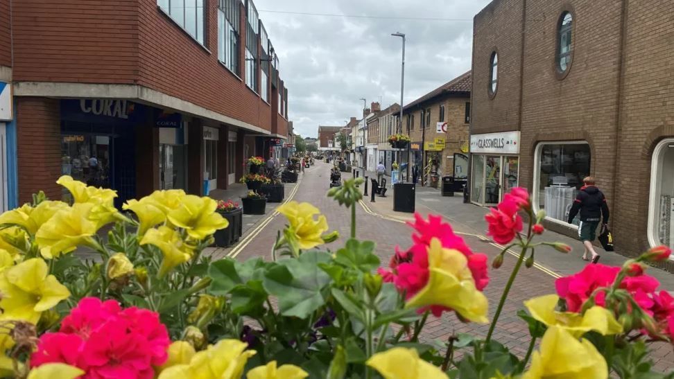 Haverhill street and flowers