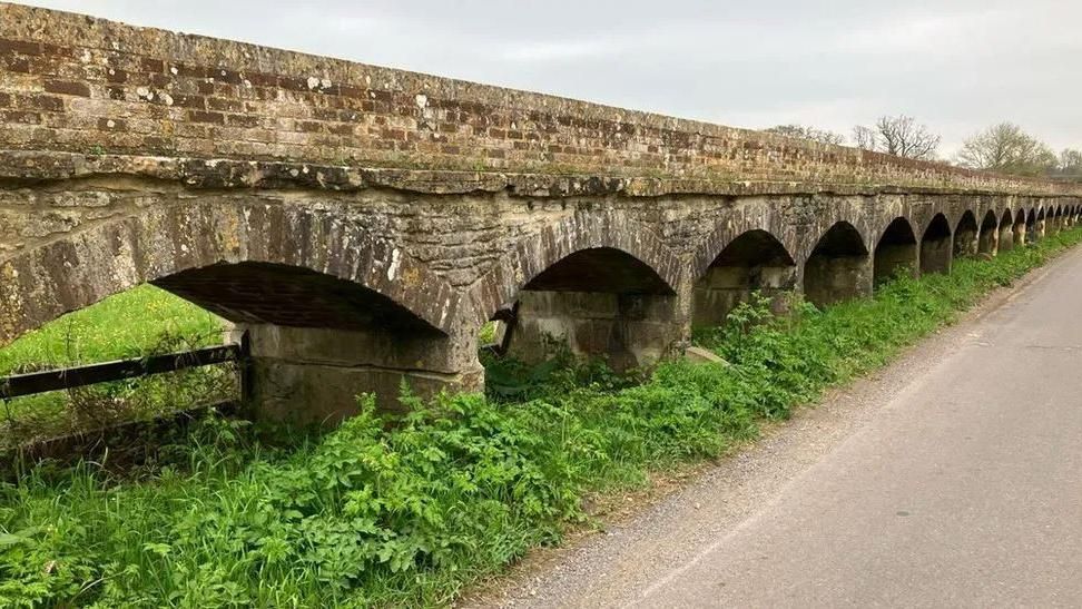 Causeway pictured with greenery