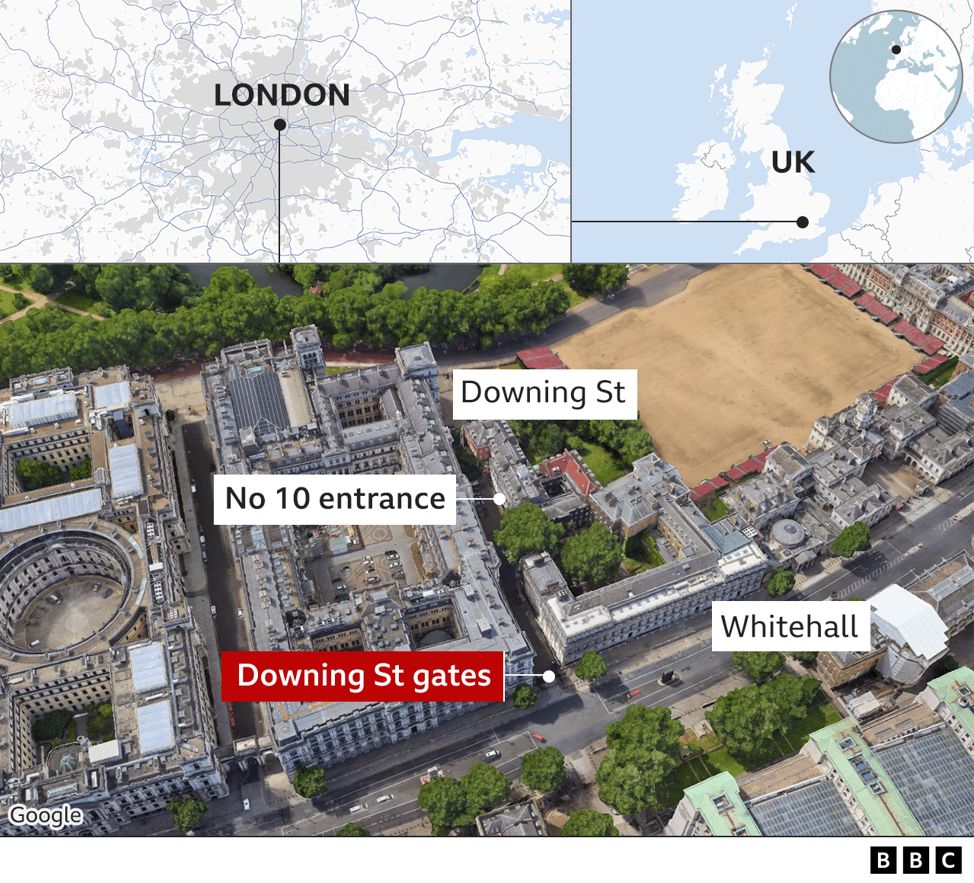 A map of Downing Street
