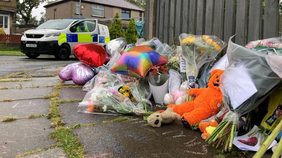 Tributes left at the scene