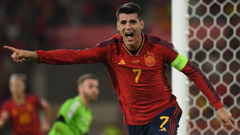 Alvaro Morata អបអរគ្រាប់បាល់សម្រាប់អេស្ប៉ាញ