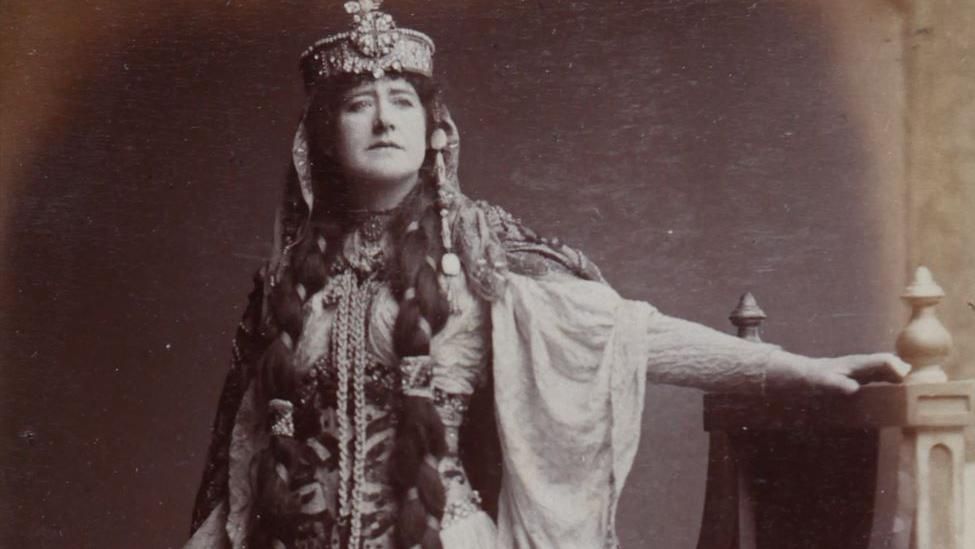 Ellen Terry wearing the banqueting dress for a production of Macbeth in 1888