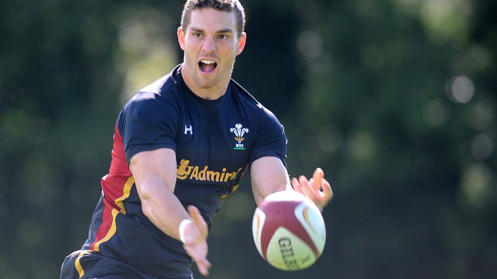 George North in training with Wales