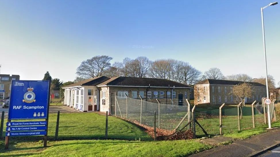 The entrance to the former RAF Scampton near Lincoln