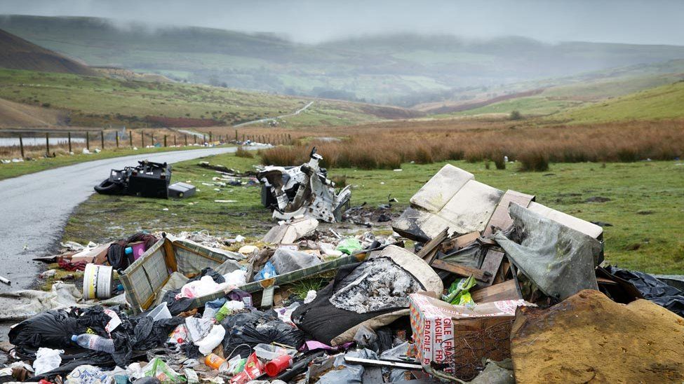 Fly-tipping at Gellligaer Common